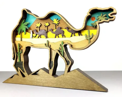 Camel layered-art product photo