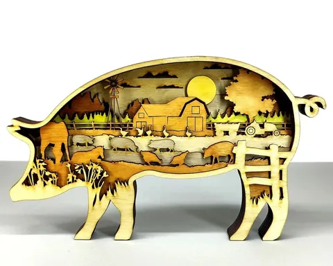 Pig layered-art product photo