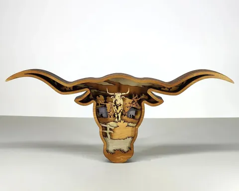 Longhorn layered-art product photo