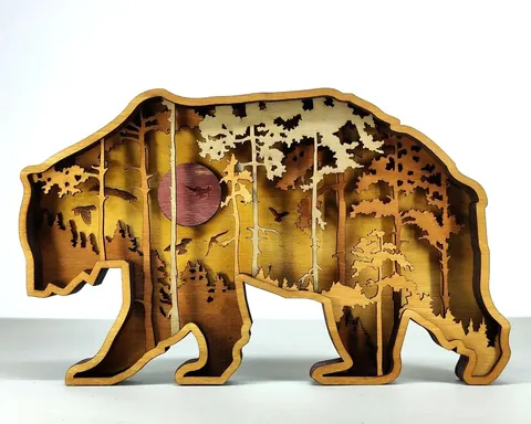 Bear layered-art product photo