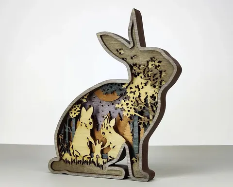Rabbit layered-art product photo