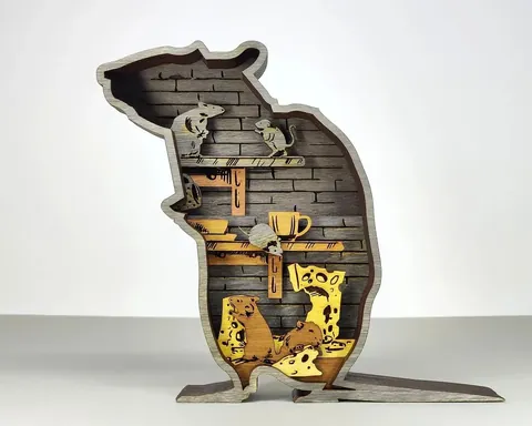 Rat layered-art product photo