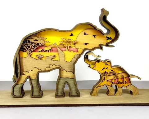 Elephant layered-art product photo