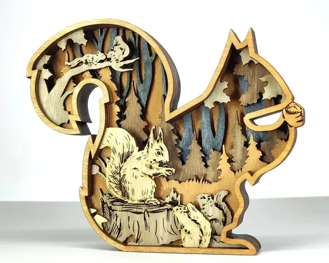 Squirrel layered-art product photo