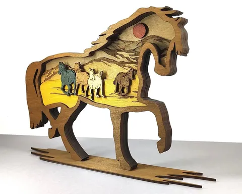 Horse layered-art product photo