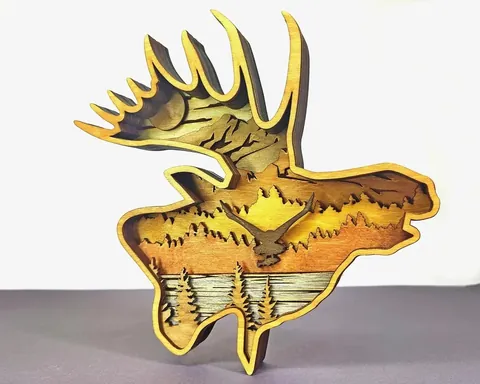 Moose layered-art product photo