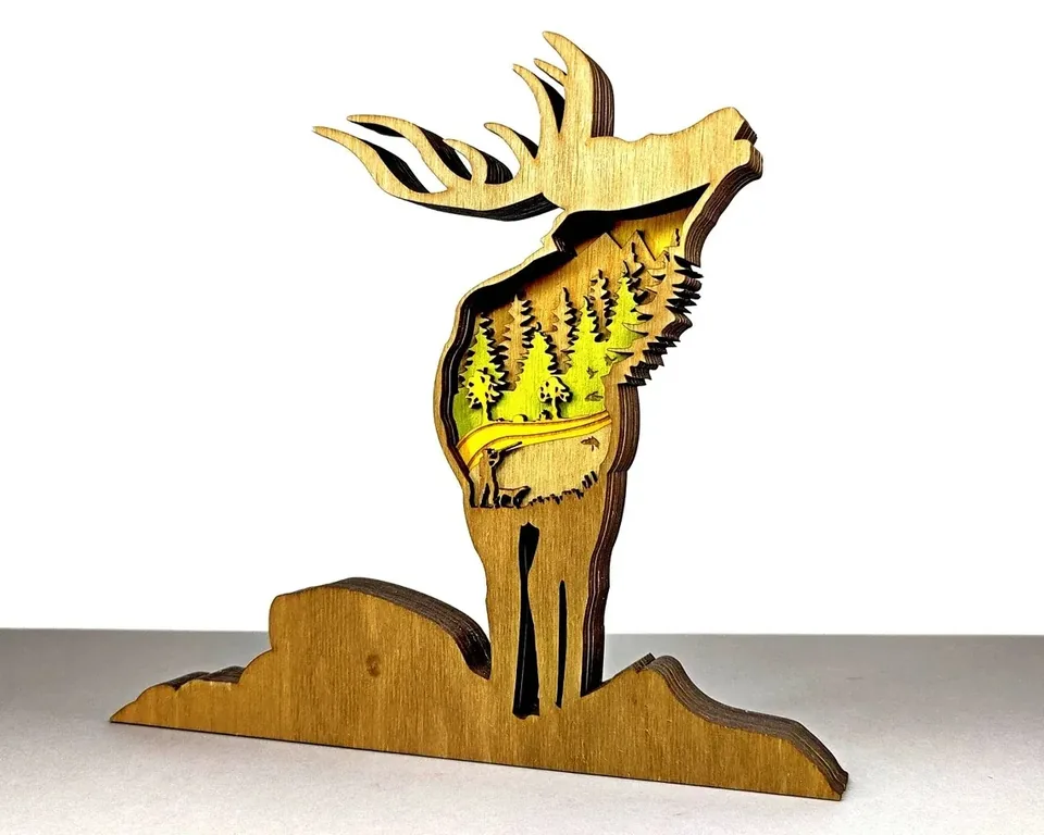 Elk multi layered wall art